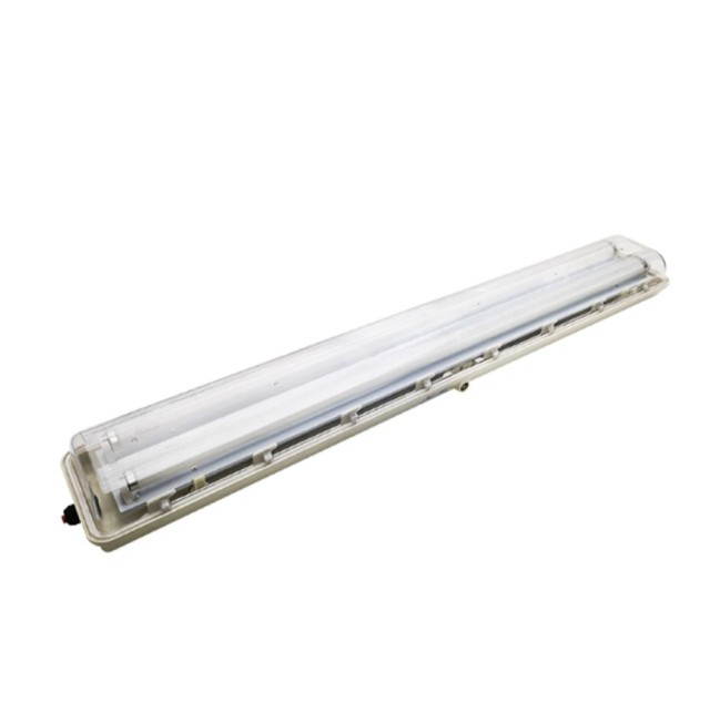 BYS explosion-proof anti-corrosion all-plastic fluorescent lamp &mdash; twin-tube all-plastic body with a clear diffuser