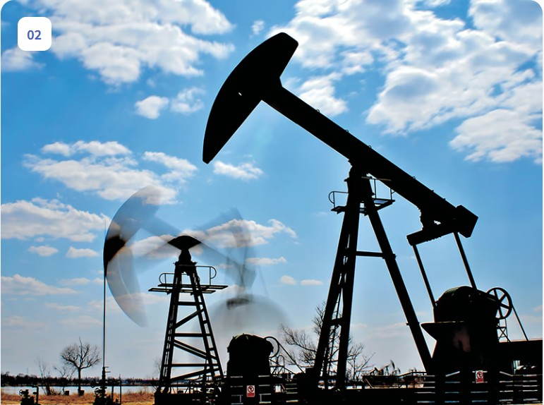 Onshore oil and gas extraction pumpjacks