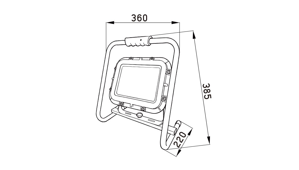 ZA1431 portable explosion-proof work light — dimensional drawing